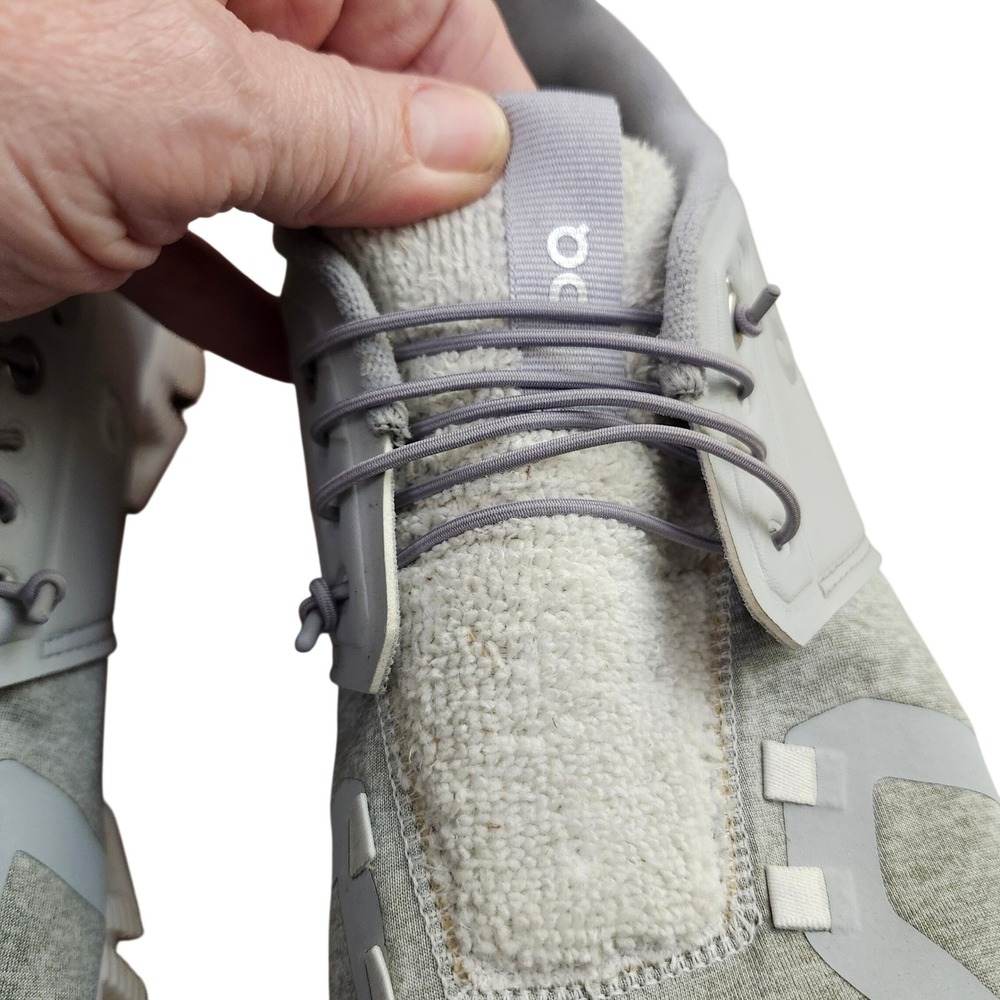 On Cloud Hi Edge Glacier Mens 11.5 Running Shoes Grey White Gum Sole Sneakers - Picture 9 of 12